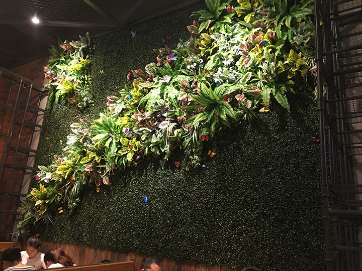 餐飲場所仿真植物墻